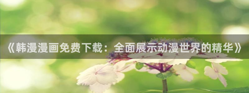 囧次元下载最新版本：《韩漫漫画免费下载：全面展示动漫世界的精华》